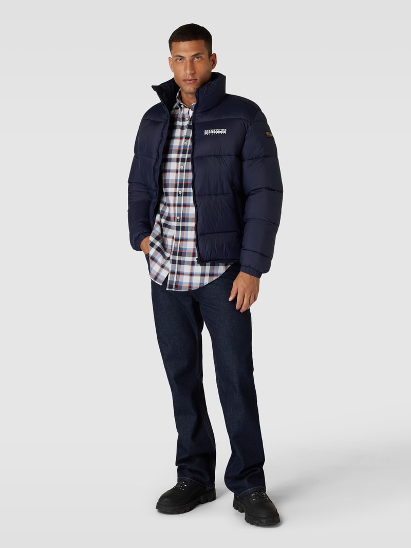 Freizeithemd mit Karomuster und Button-Down-Kragen in offwhite