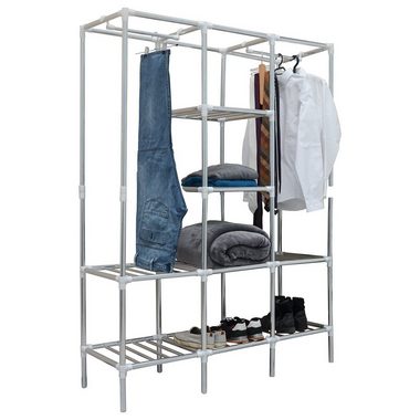 eyepower Kleiderschrank Großes XXL Schrankregal offener Kleiderschrank DIY Stecksystem Kleiderstange