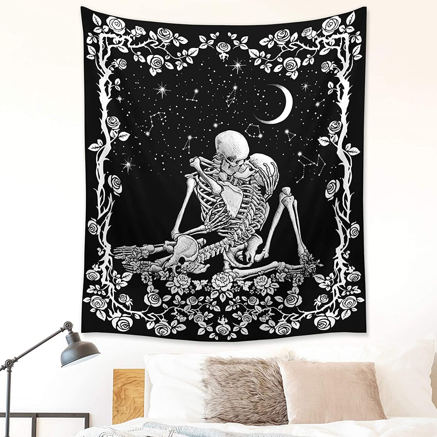 Wandteppich Kissing Lovers Skull Tapestry,für Wohnzimmer Schlafzimmer (51