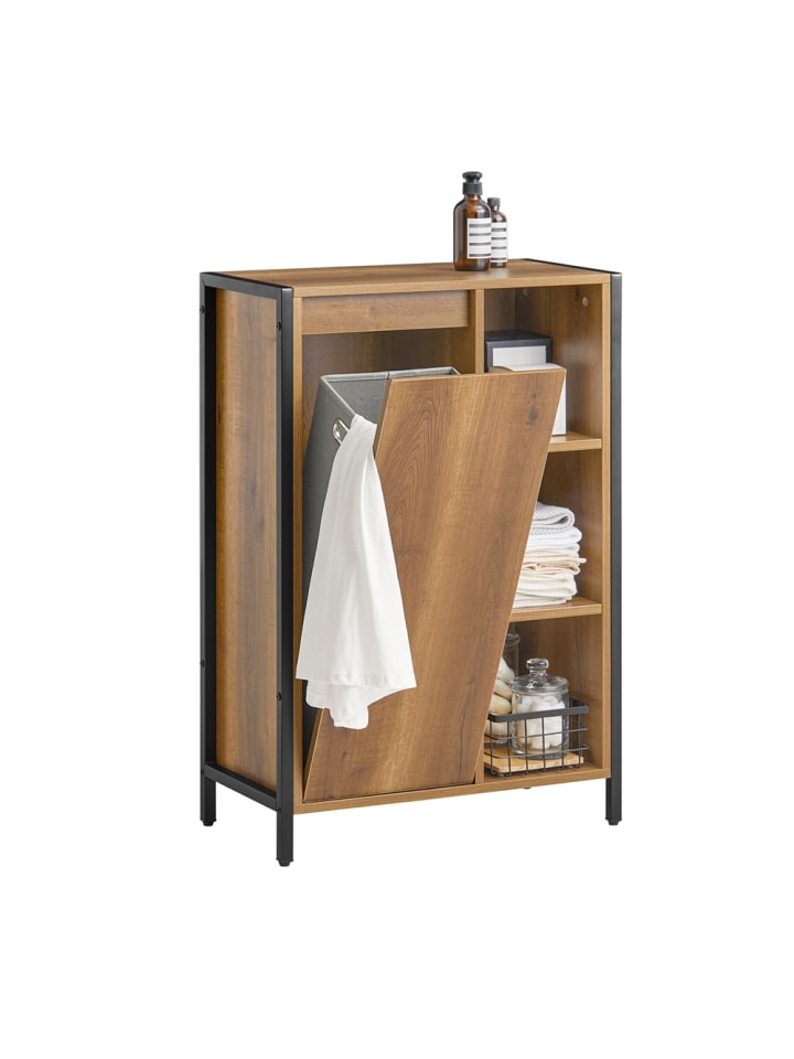 SoBuy Wäscheschrank in Braun - (B)60 x (H)90 x (T)30cm günstig kaufen onesize