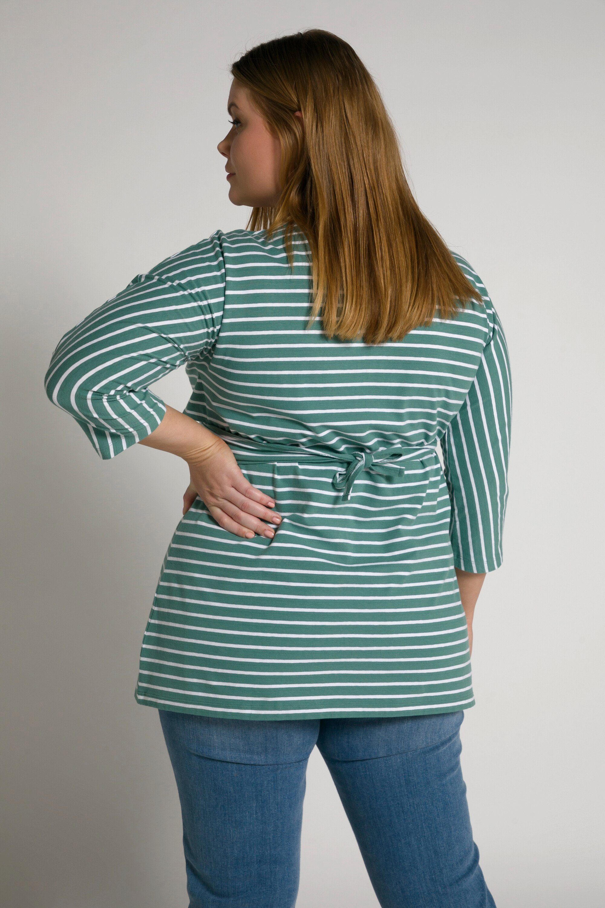 Ulla Popken Umstandsshirt Bellieva-Wickelshirt V-Ausschnitt Stilleinsatz