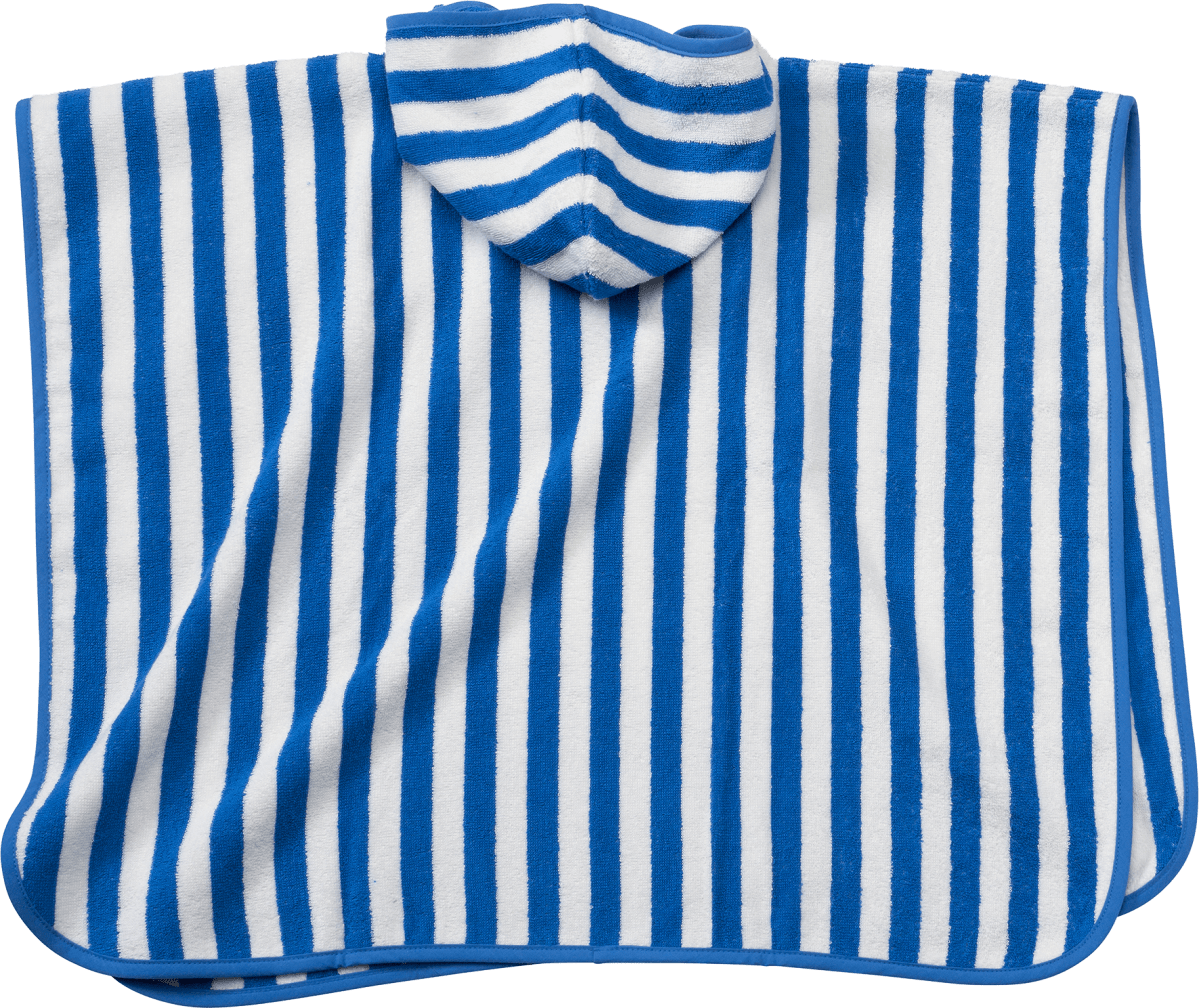 Badeponcho mit Streifen, blau & weiß, 1 St