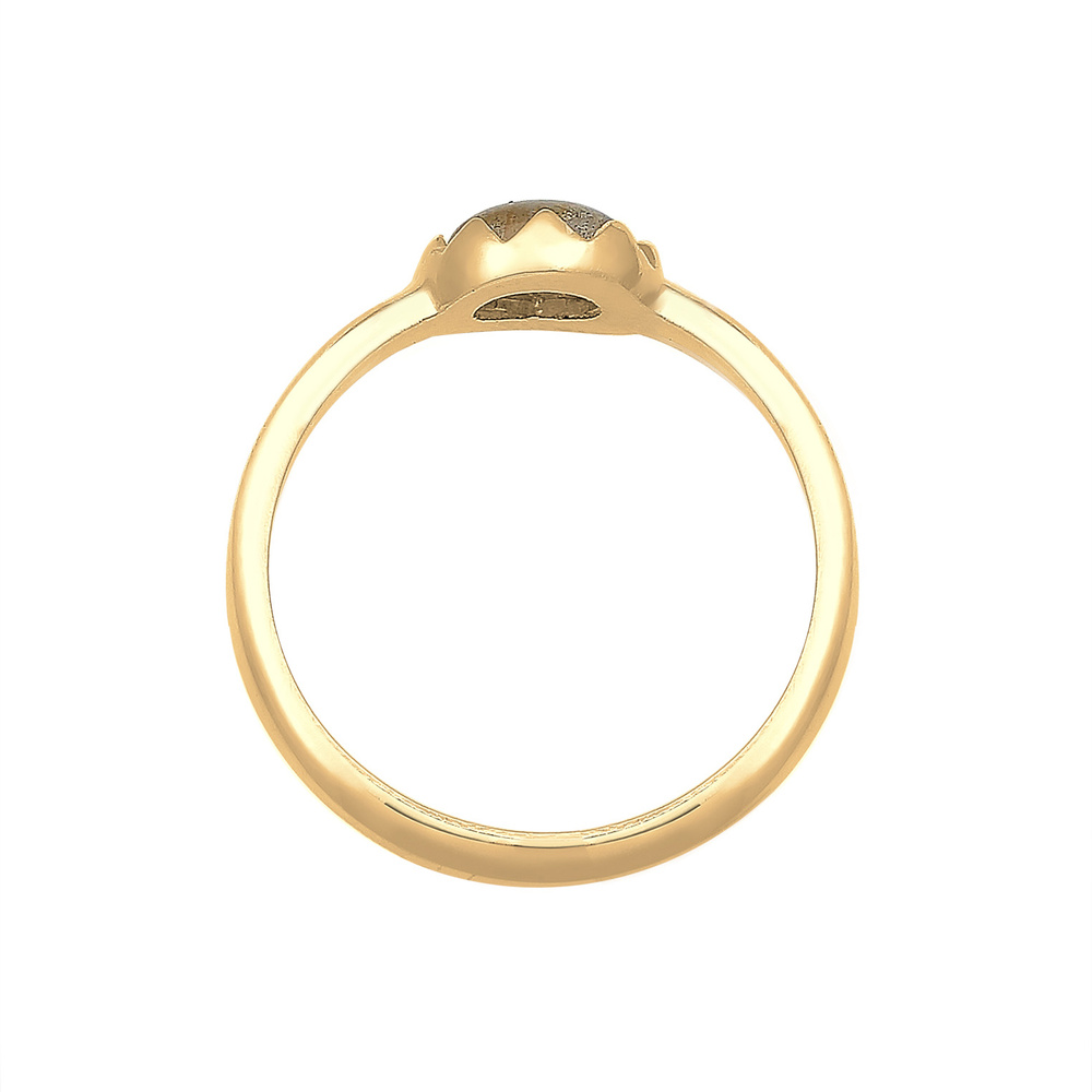 Elli Elli Bague Femme avec Pierre de Labradite au Look Vintage en Argent Sterling 925 Bague