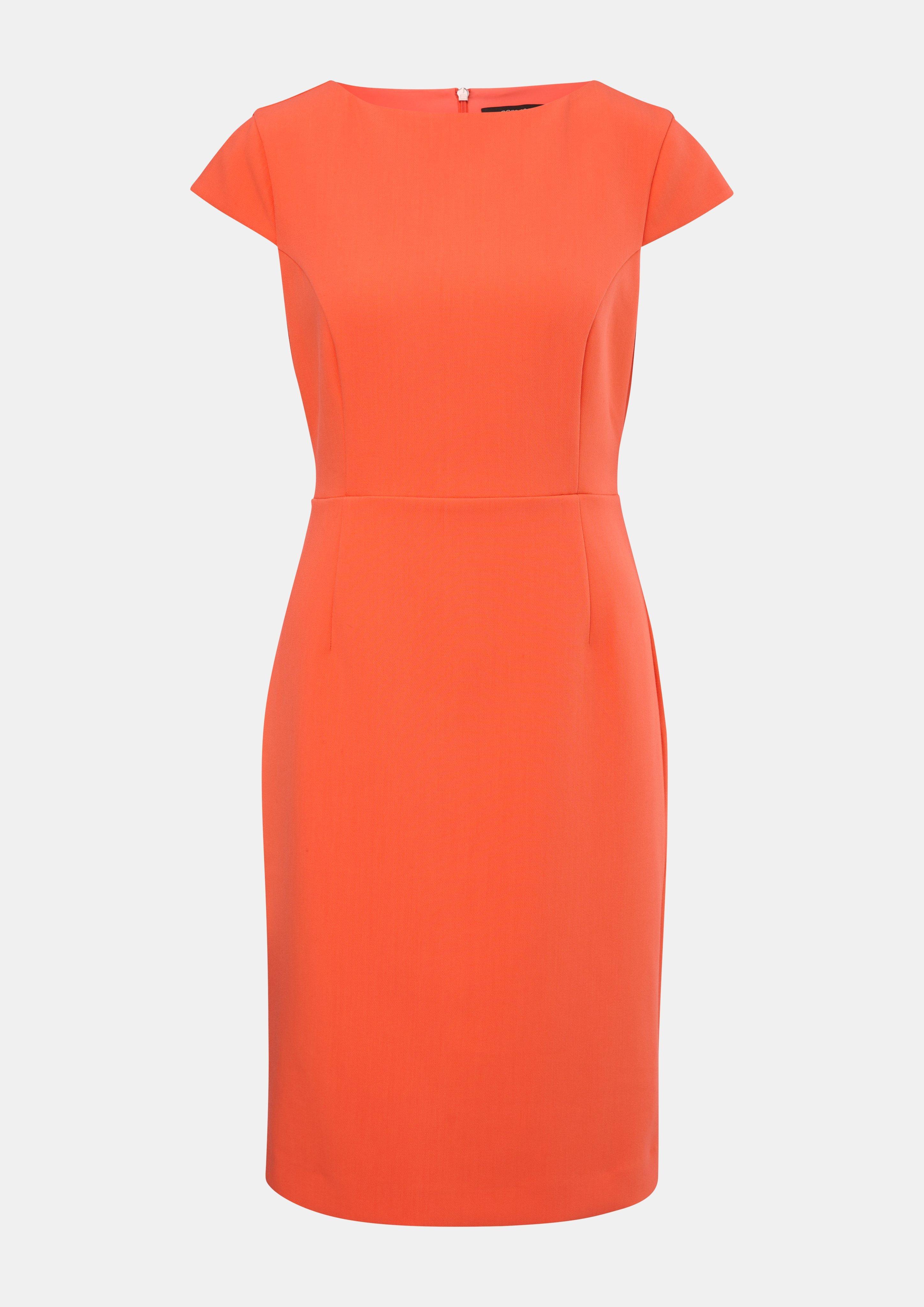Midi Kleid mit Teilungsnähten - orange
