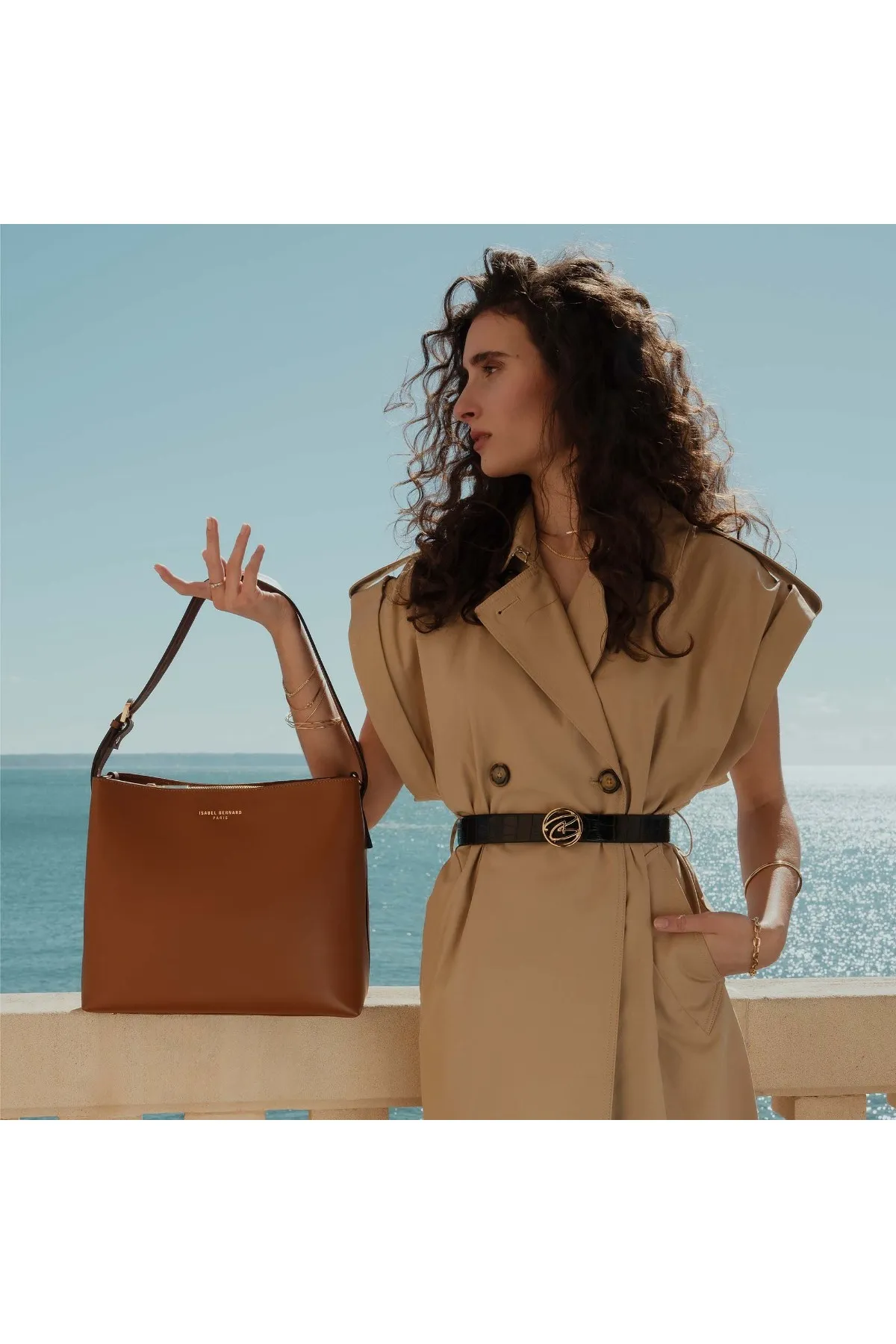 Isabel Bernard  Isabel Bernard Honoré Schultertasche kognak