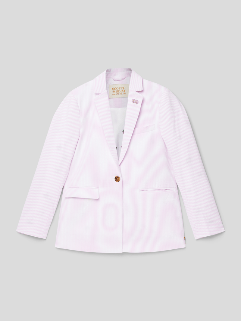 Blazer mit Streifenmuster in hellrosa