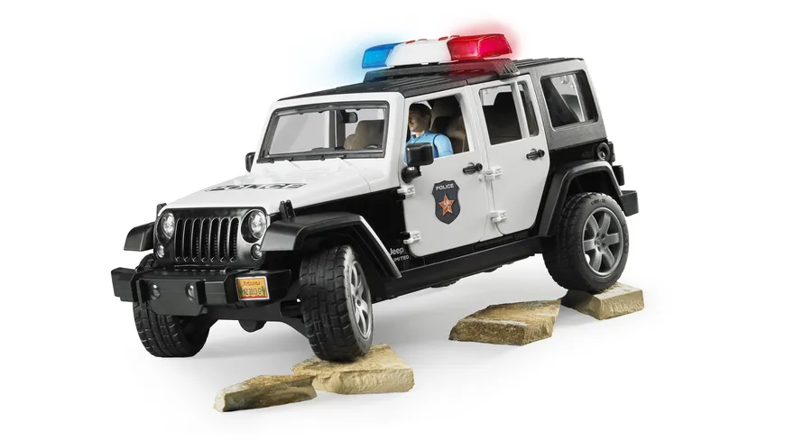 BRUDER - Jeep Wrangler Unlimited Rubicon Polizeifahrzeug mit Polizist 02526