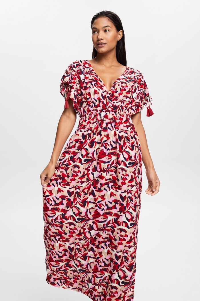 Maxi-Strandkleid mit floralem Muster