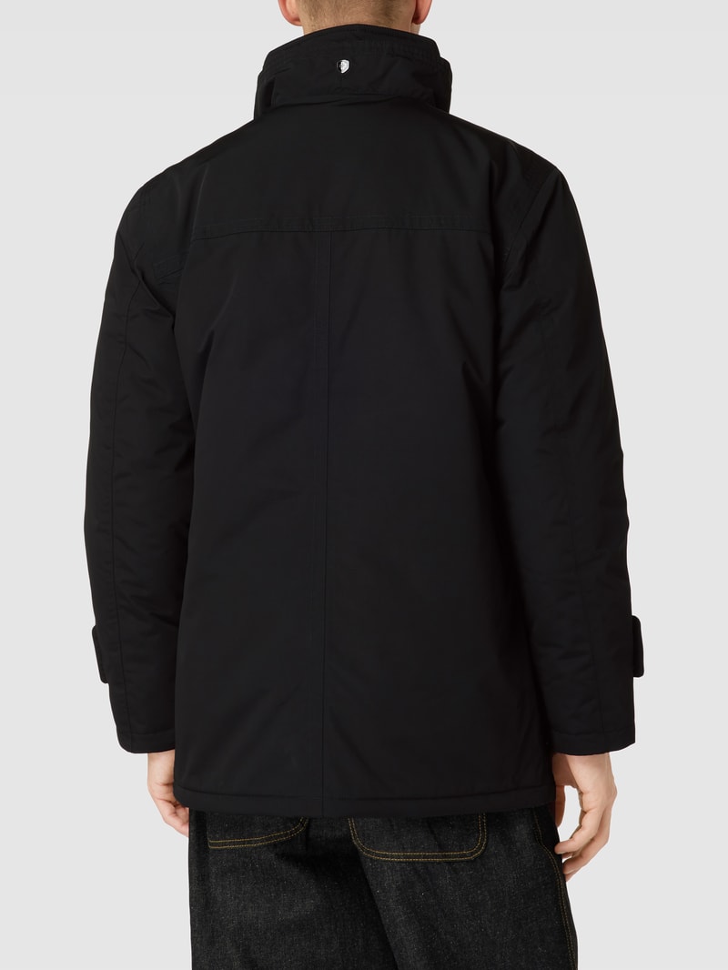 Jacke mit Label-Patch Modell 'JAGURO' in schwarz