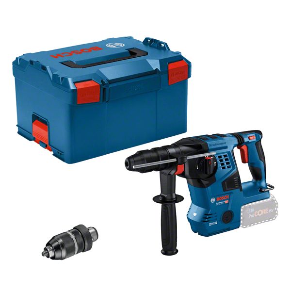 Martillo combinado Bosch Blue 0611921001 GBH 18V-28 CF de 18V (baterías y cargador no incluidos) en caja L-Boxx 238 611921001