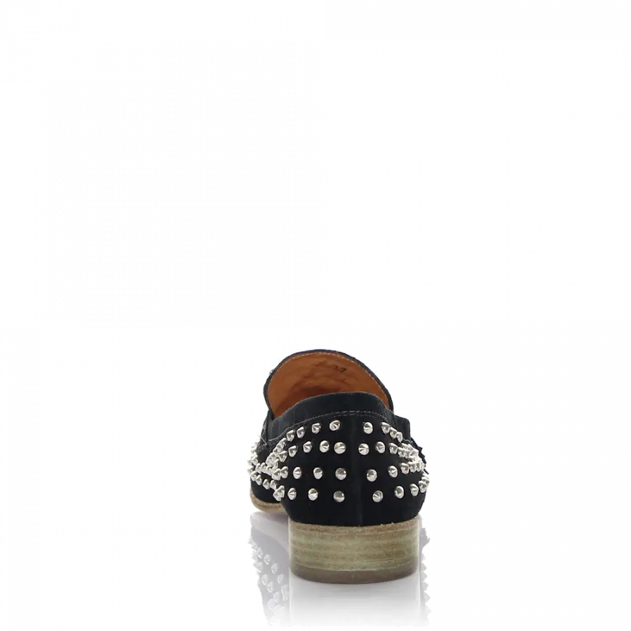 Rossano Bisconti - Slipper Bommel Nieten schwarz - schwarz