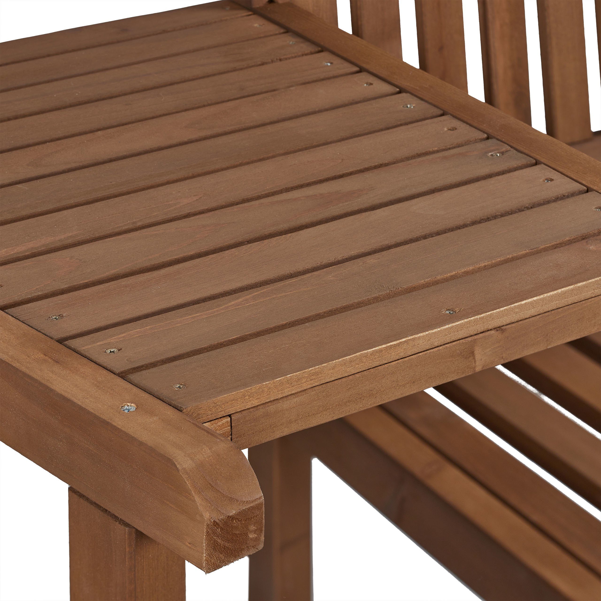 relaxdays Gartenbank Braune Gartenbank mit Tisch