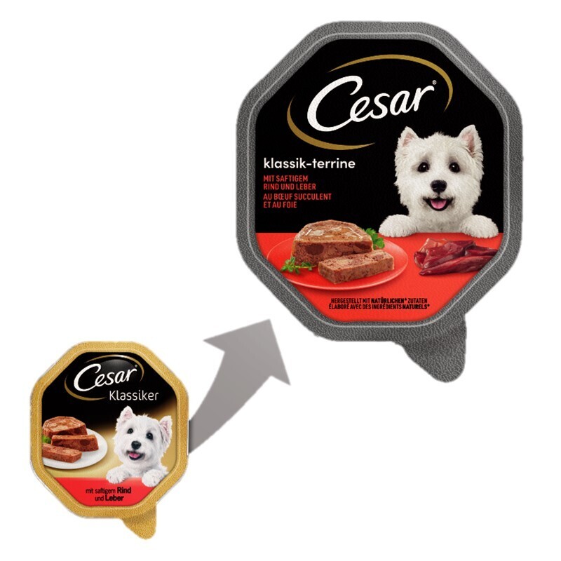 Cesar Hundenassfutter Cesar Klassiker 14x150g Rind & Leber