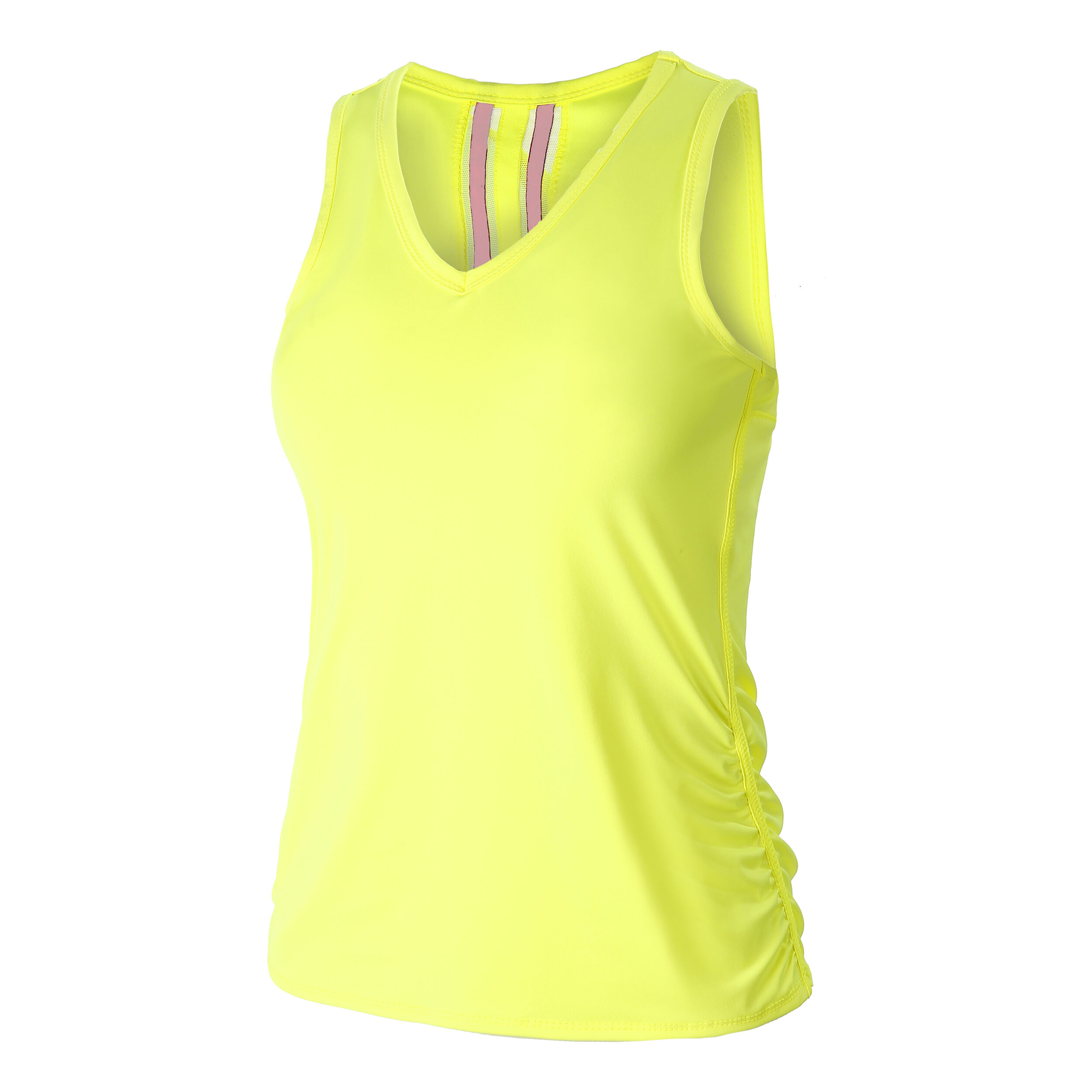 V-Neck Ruche Tank-Top Special Edition Damen - Neongelb