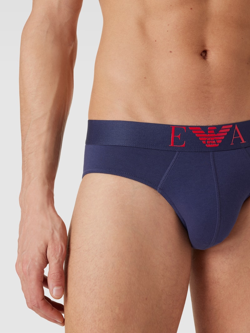 Slip mit Label-Print Modell 'SHINY BIG LOGO' in dunkelblau