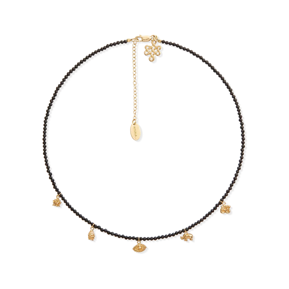 Collier pendentif House of Rituals plaqué or avec pierre précieuse