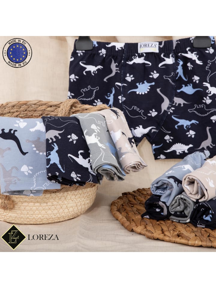 LOREZA 10er Set Boxershorts - Dinosaurier- Bunt günstig kaufen