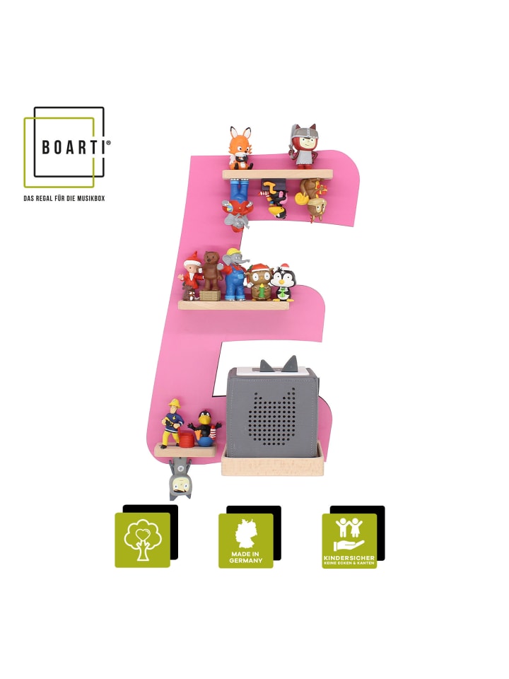 BOARTI Holz Regal Buchstabe E für Toniebox Tonies Figuren in Pink günstig kaufen onesize