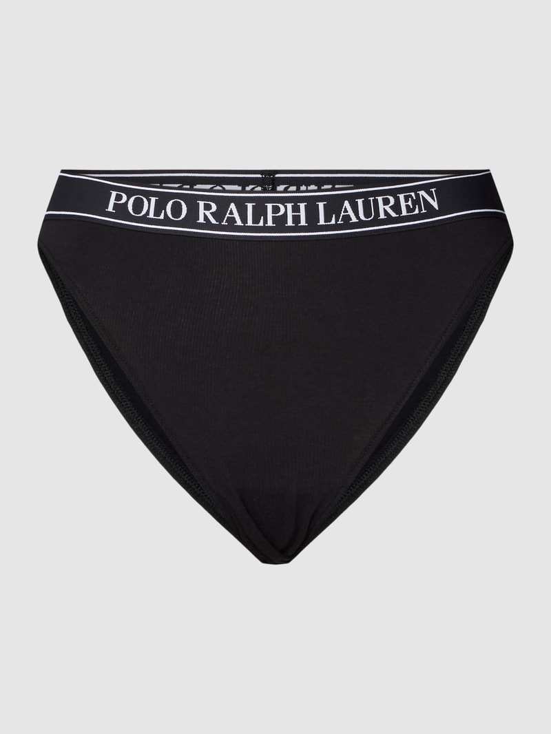 Slip mit elastischem Bund in schwarz