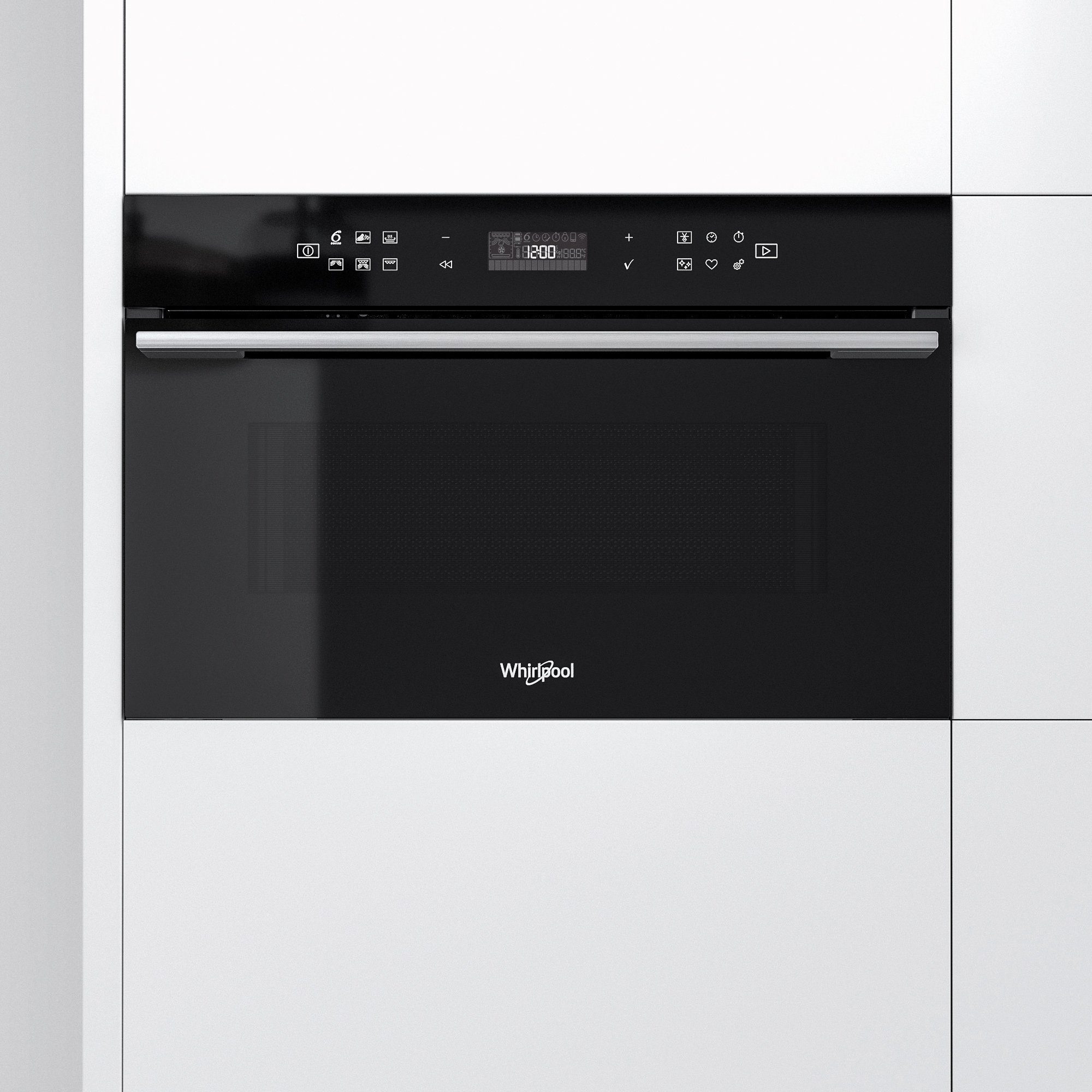 Whirlpool Einbau-Mikrowelle W7 MD440 NB, Mikrowelle, Quarz-Grill, Jet-Defrost, 31,00 l, Crisp-Funktion, AutoClean-Programm, Grill 800 Watt, Dampfgarfunktion