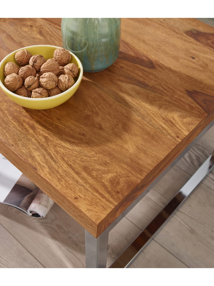 KADIMA DESIGN Beistelltisch GUNA Massiv-Holz Wohnzimmer-Tisch günstig kaufen