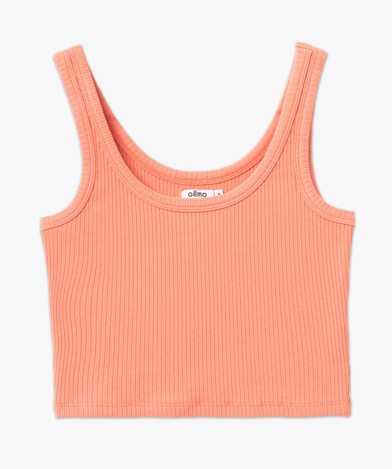 Débardeur court en maille ctelée femme rose | GEMO