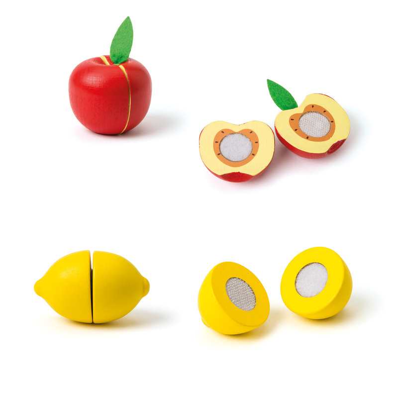 Set de 6 fruits en bois à découper Oxybul