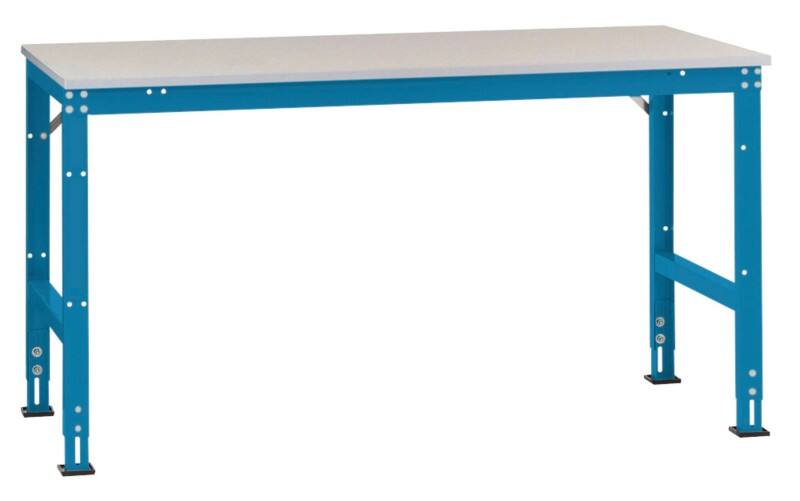 Manuflex Arbeitstisch Stationär Universal PVC, Stahl Brillantblau 1.250 x 800 mm