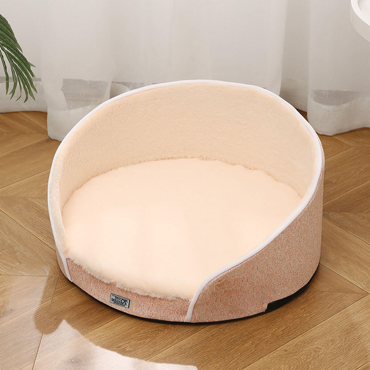 trends4cents DEAR DARLING DD-02APL Orthopädisches Luxus Hundebett Katzenkorb Apricot Gr. L 80x80cm mit Memory Schaum