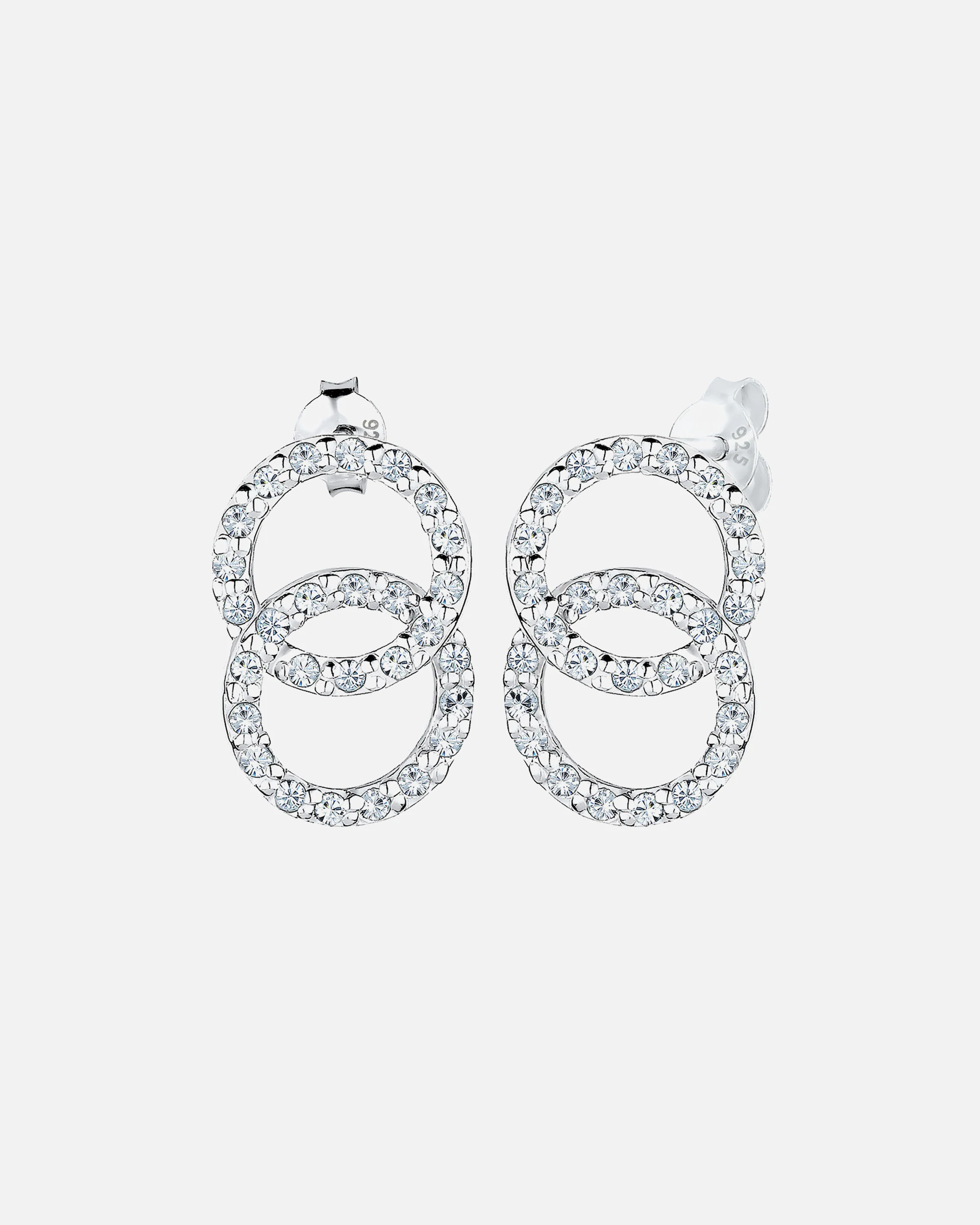 Cerchio geometrico di tendenza da donna Elli con cristalli in argento sterling 925