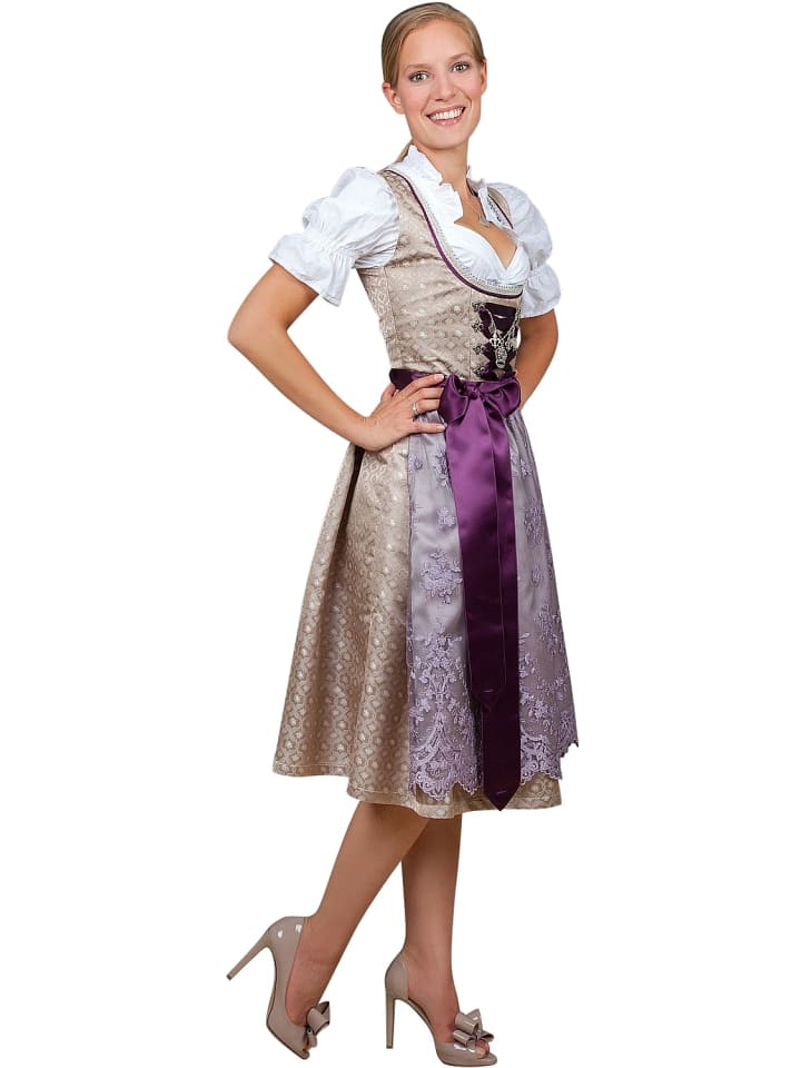 Edelnice Midi Dirndl 2-teilig in gold günstig kaufen