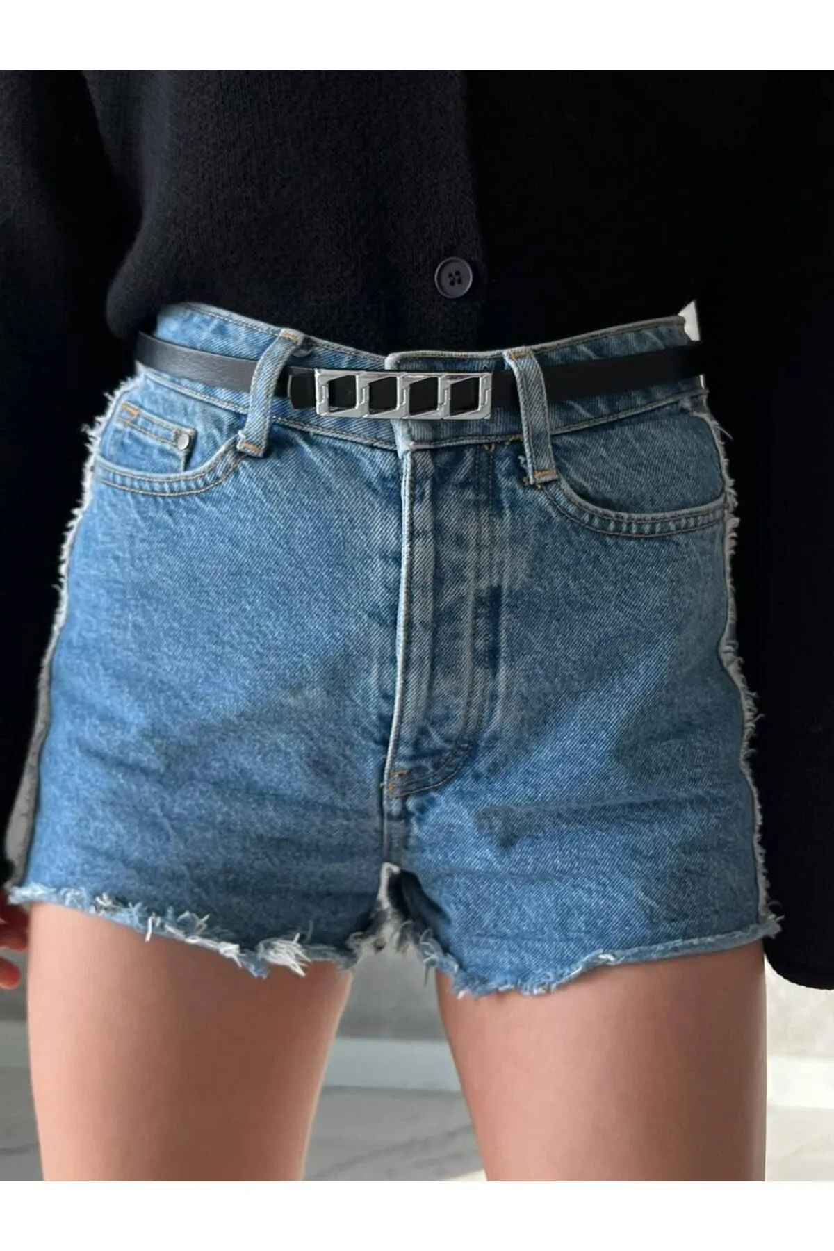 Fiori  Basic Damen-Hosengürtel, Jackengürtel, Kleidergürtel, Hemdgürtel mit dünner Kettenschnalle