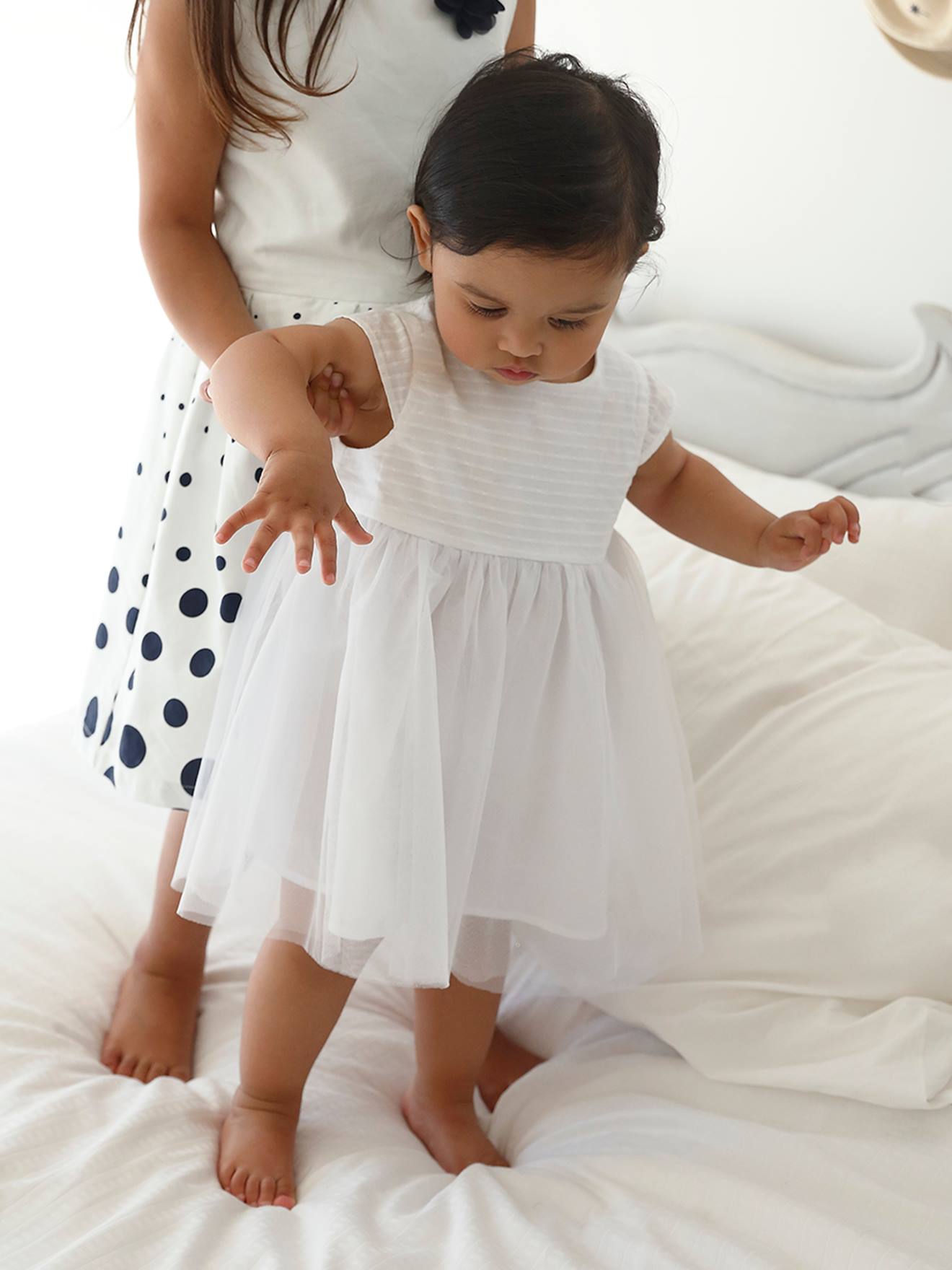 Robe de cérémonie bébé avec tulle blanc