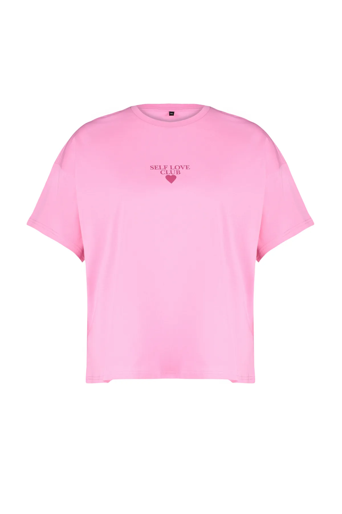 Trendyol Curve  Rosa bedrucktes Oversize-Strick-T-Shirt TBSSS24BF00011