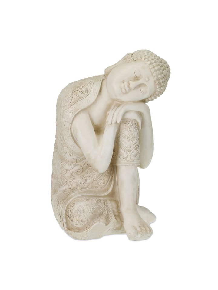 relaxdays Buddha-Figur in Cremeweiß - (B)40,5 x (H)61 x (T)38 cm günstig kaufen onesize