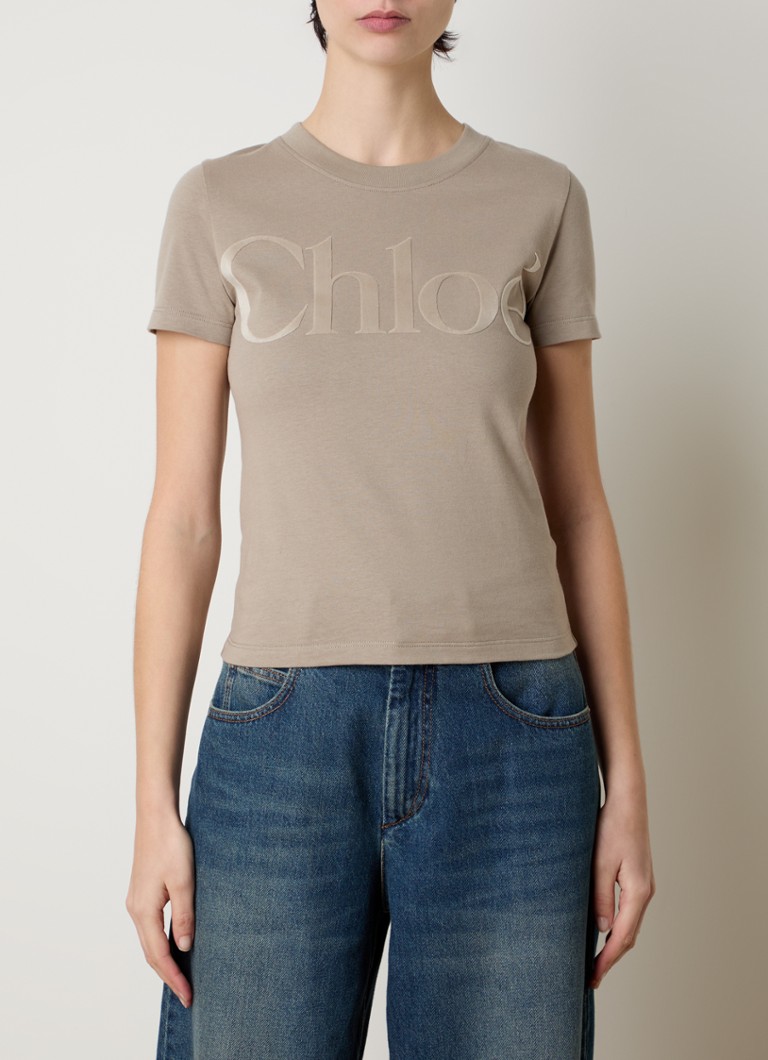 Μπλούζα Chloé με τύπωμα λογότυπου flock