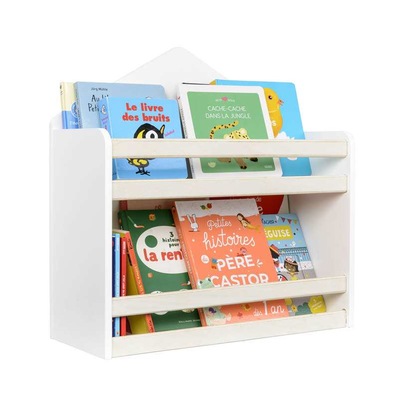Etagère maison murale naturelle et blanc Oxybul
