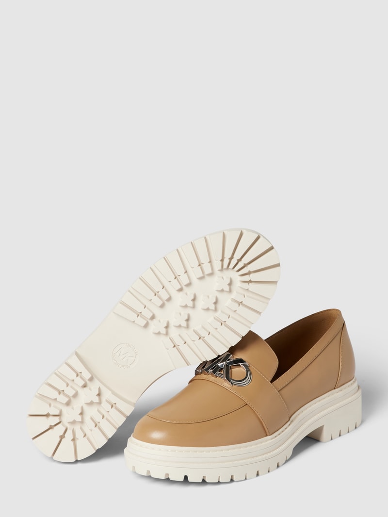 Penny-Loafer mit Label-Applikation Modell 'PARKER LUG LOAFER' in camel