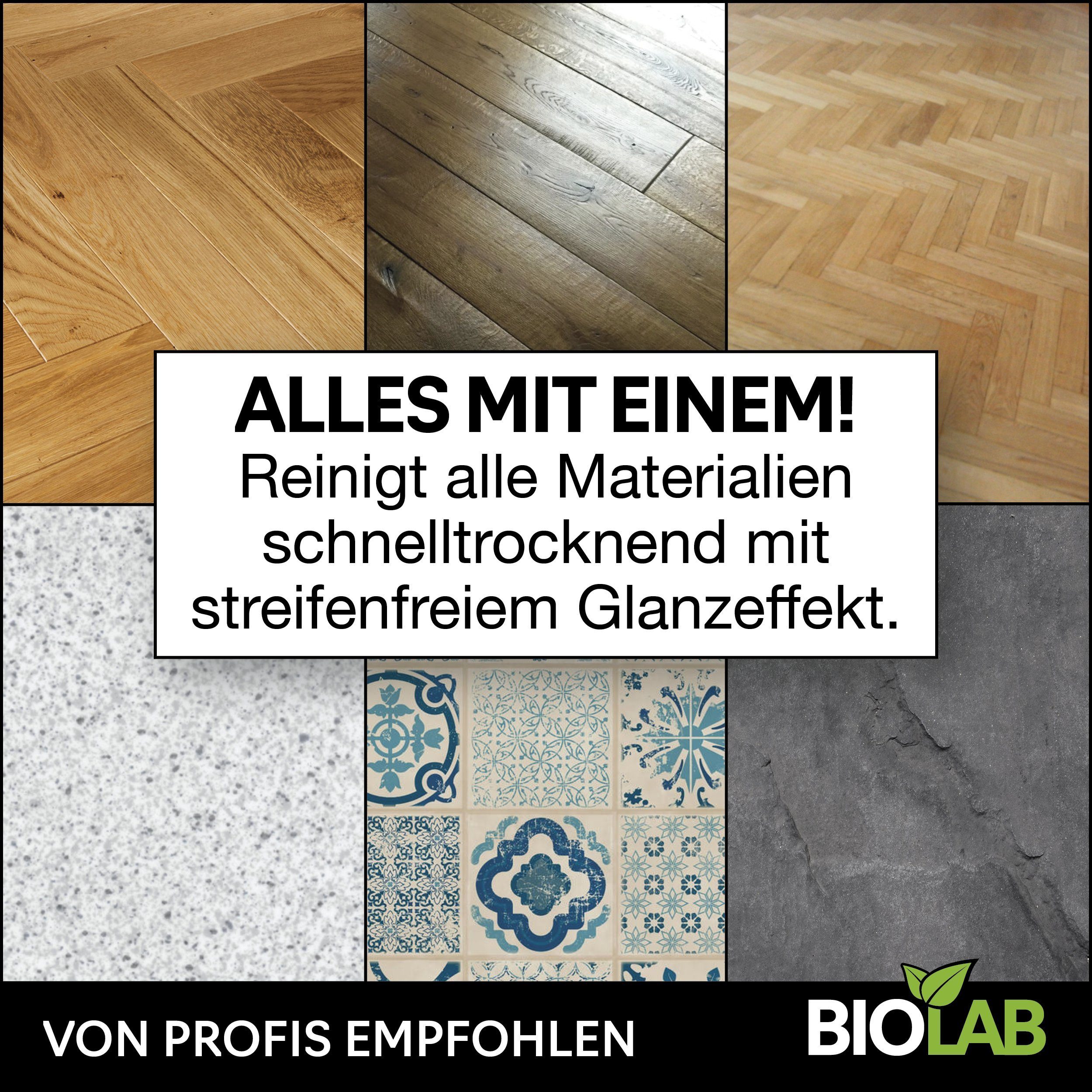 BIOLAB Bio Wischroboter Reinigungsmittel Fussbodenreiniger (Konzentrat 1:20, [1-St. 1000 ml Reiniger für Wischroboter)