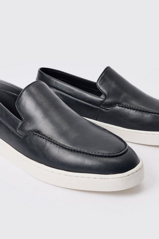 Schwarz PU-Loafer