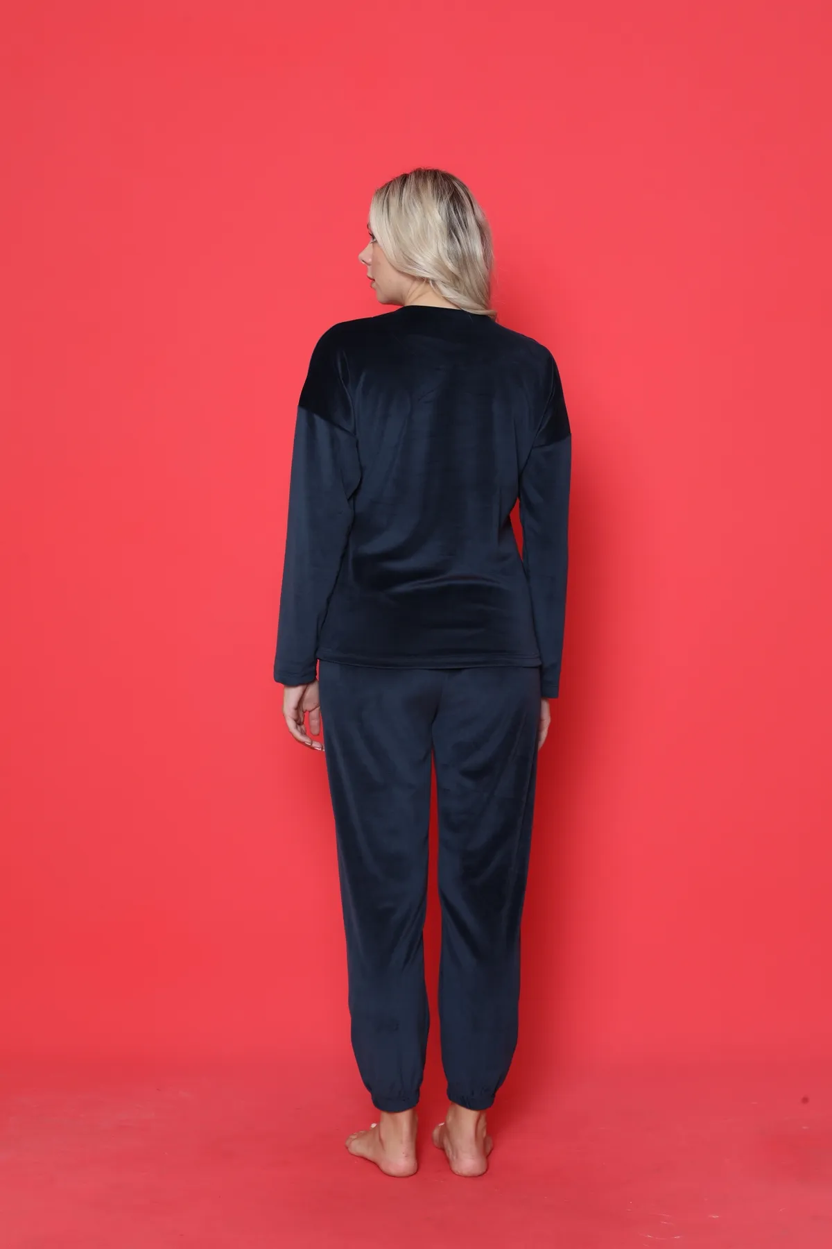 AHENGİM  Pyjama-Set für Jugendliche, französischer Samt, bedruckt, mit elastischen Beinen, für den Winter, saisonal, W20422249