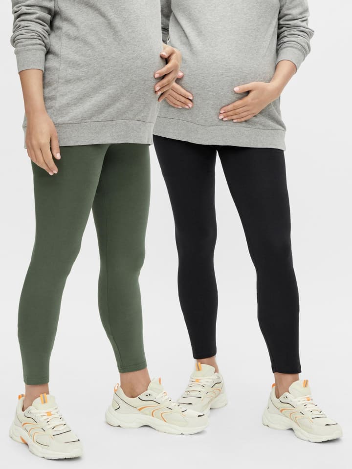 mama licious Umstands Leggings im 2-er Pack MLEMMA in Schwarz-Petrol günstig kaufen XS