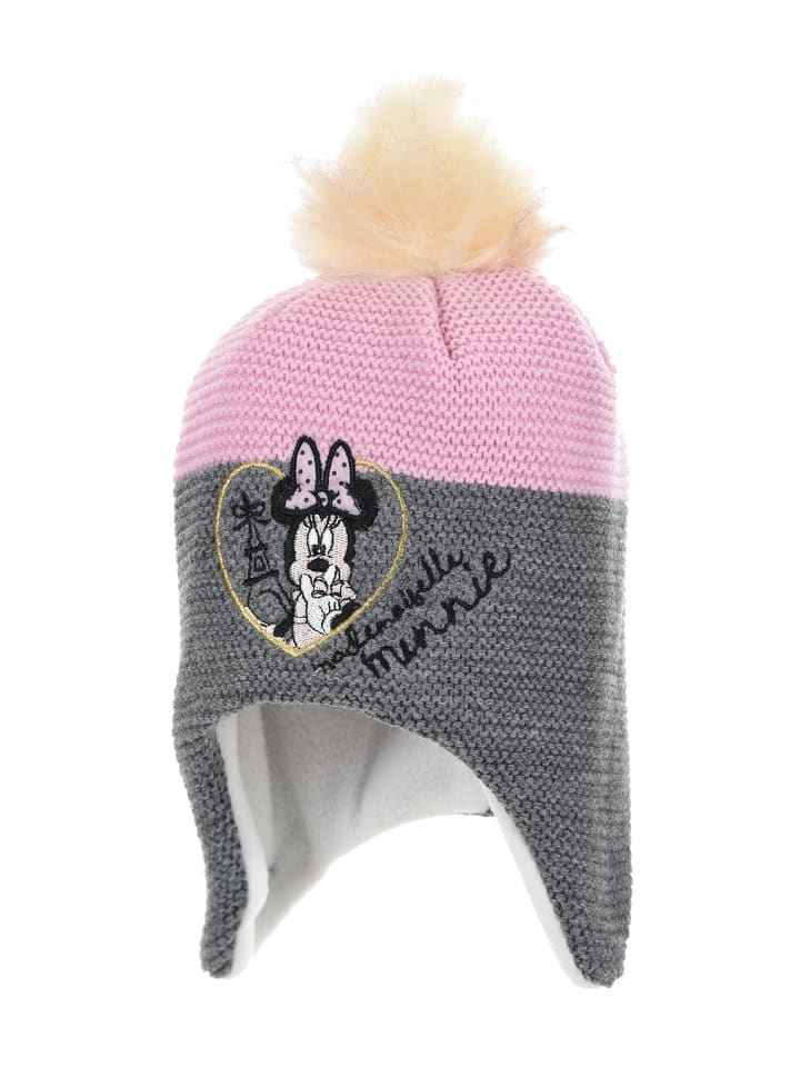 Disney Minnie Mouse Wintermütze mit Bommel in Grau günstig kaufen 48