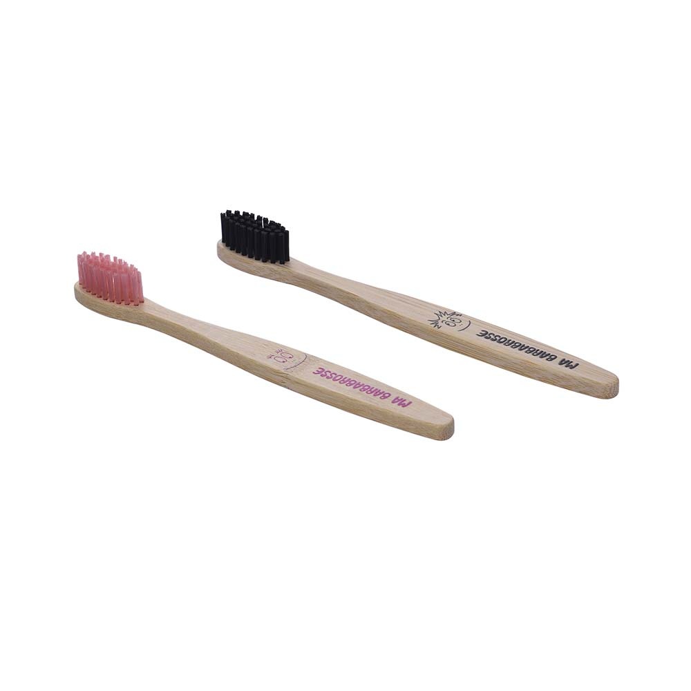 takecare Set de 2 brosses à dents enfant en bambou Barbapapa BROSSE A DENTS