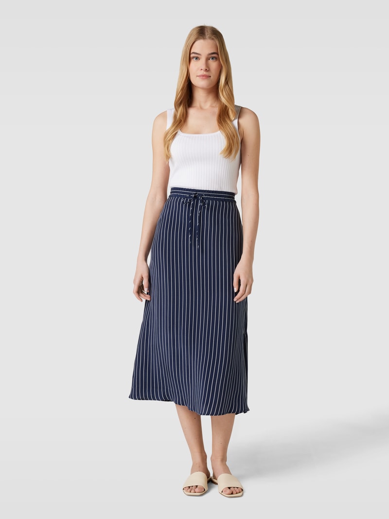 Midikleid mit Streifenmuster in dunkelblau