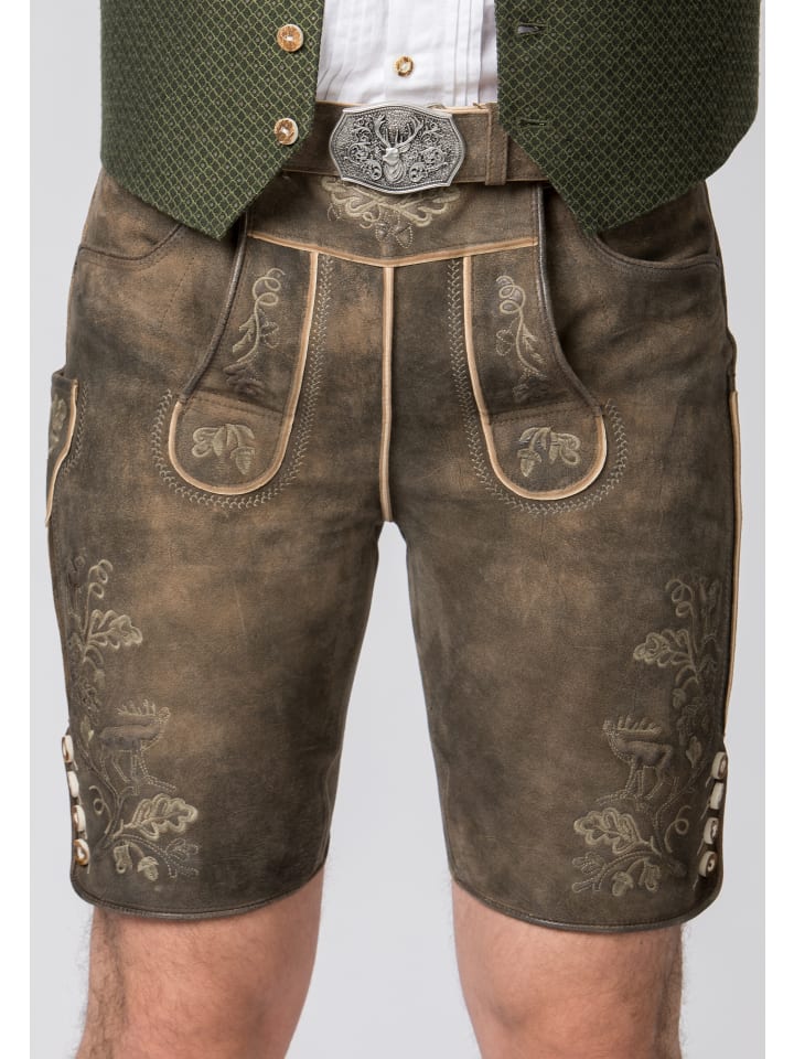 Stockerpoint Stockerpoint Trachtenlederhose Bastian in kiesel gespeckt günstig kaufen