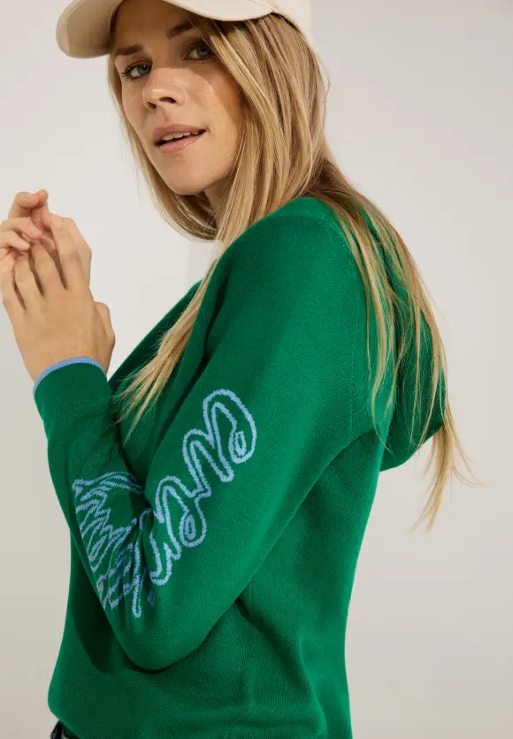 CECIL Jacquard Hoodie Pullover