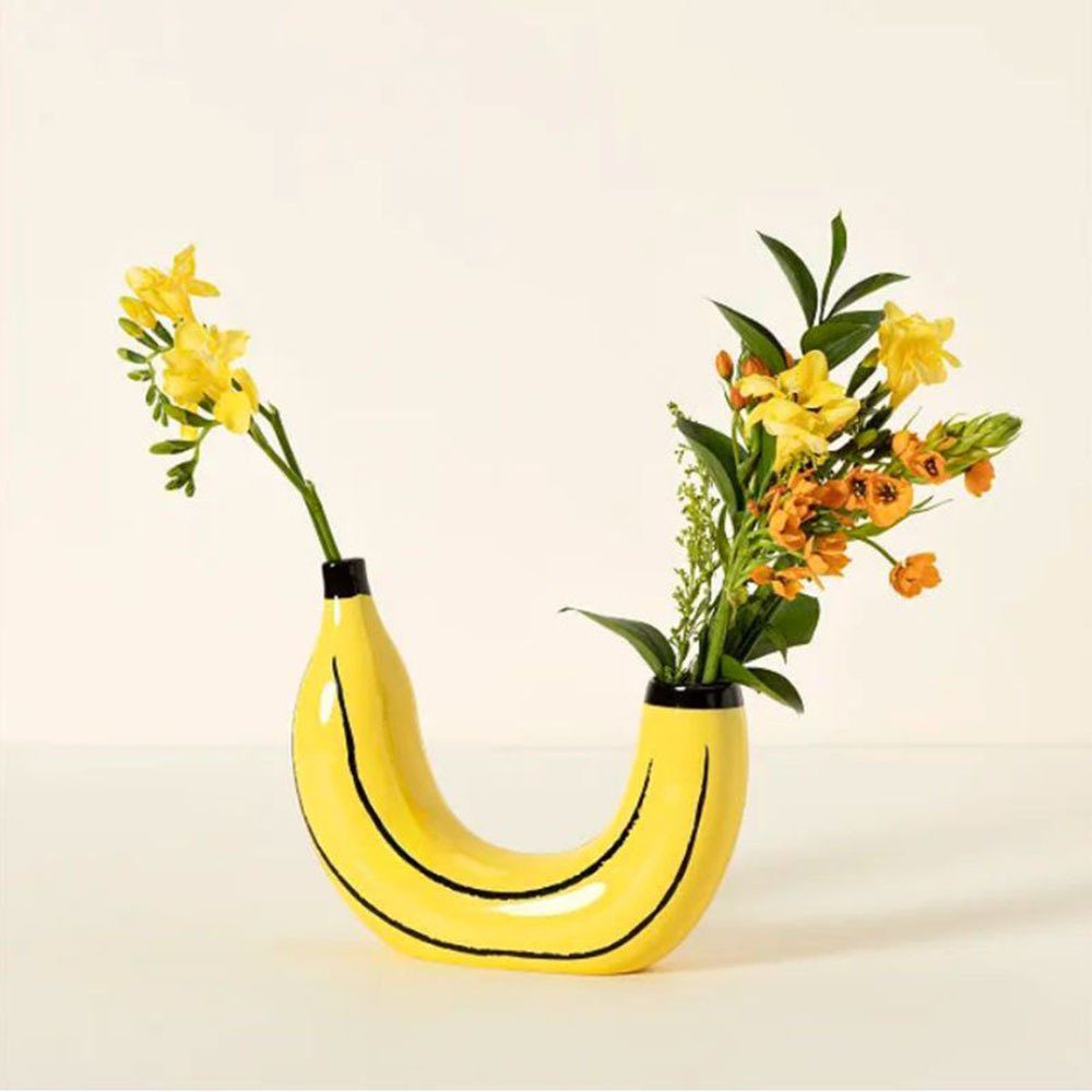 Blusmart Tischvase Kreativität, Bananenförmige Vase, Stilvolle, Zarte