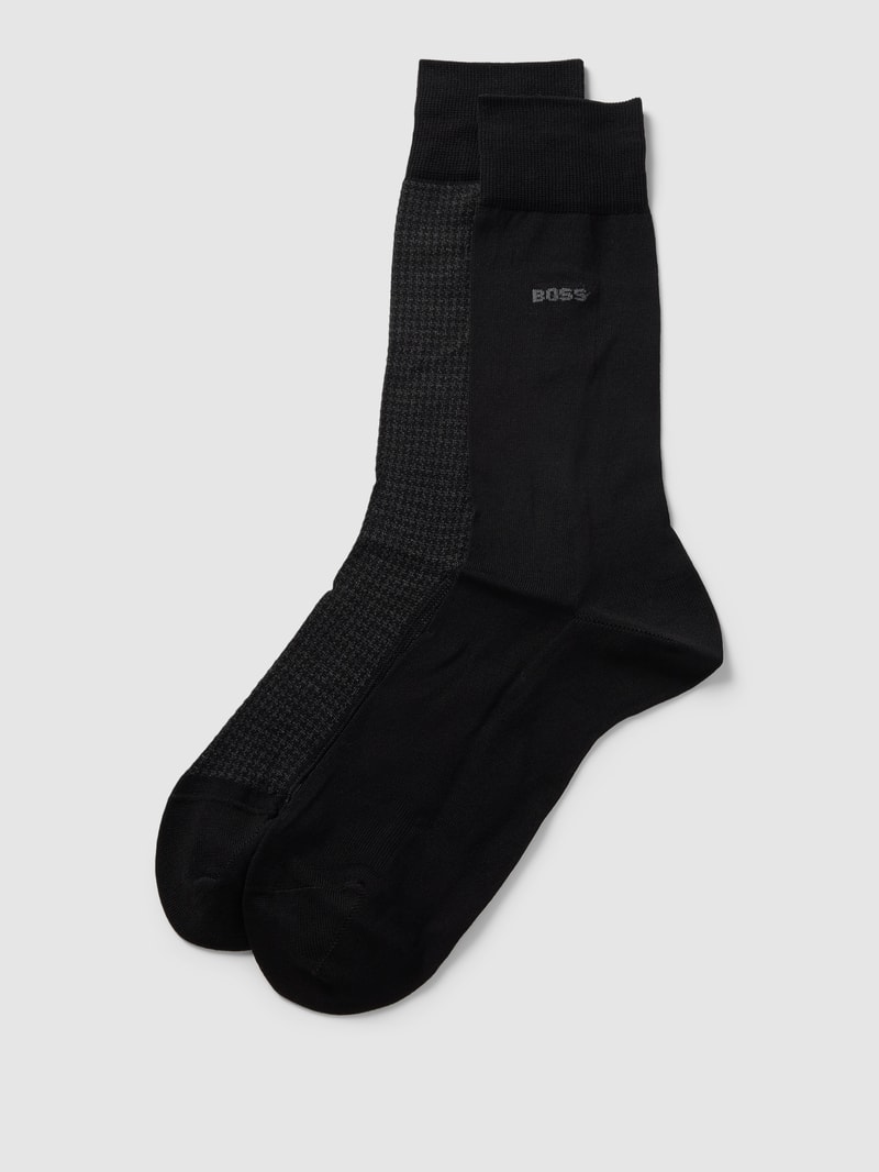 Socken mit Label-Detail im 2er-Pack in schwarz
