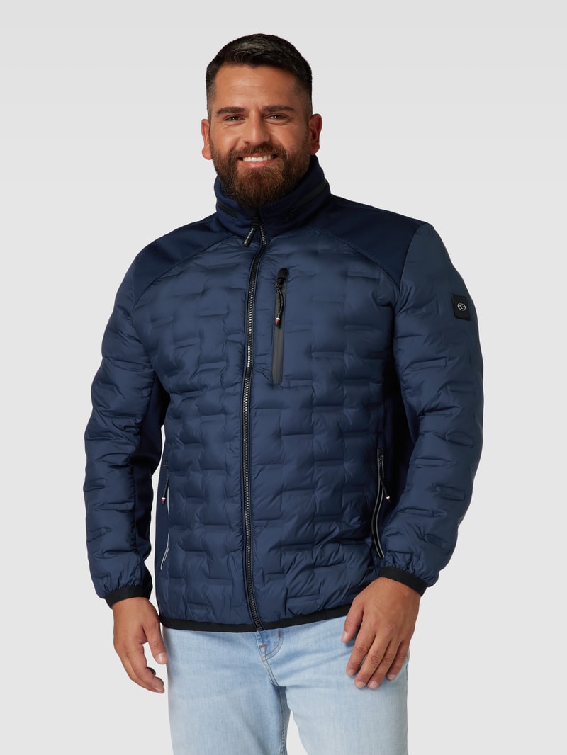 PLUS SIZE Steppjacke mit Brusttasche Modell 'Hybrid' in marineblau